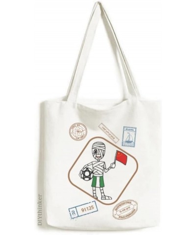 nigerian soccer chinese flag stamp shopping ecofriendly storage canvas tote bag $12.40 Totes