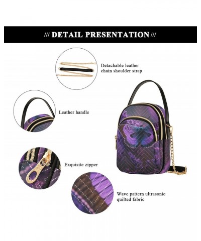 Purple Butterfly Lavender Crossbody Sling Bags for Women, Compact Fashion Handbag with Chain Strap Top handle for Evening Par...