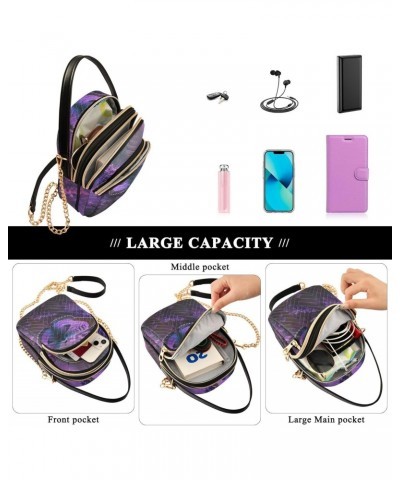 Purple Butterfly Lavender Crossbody Sling Bags for Women, Compact Fashion Handbag with Chain Strap Top handle for Evening Par...