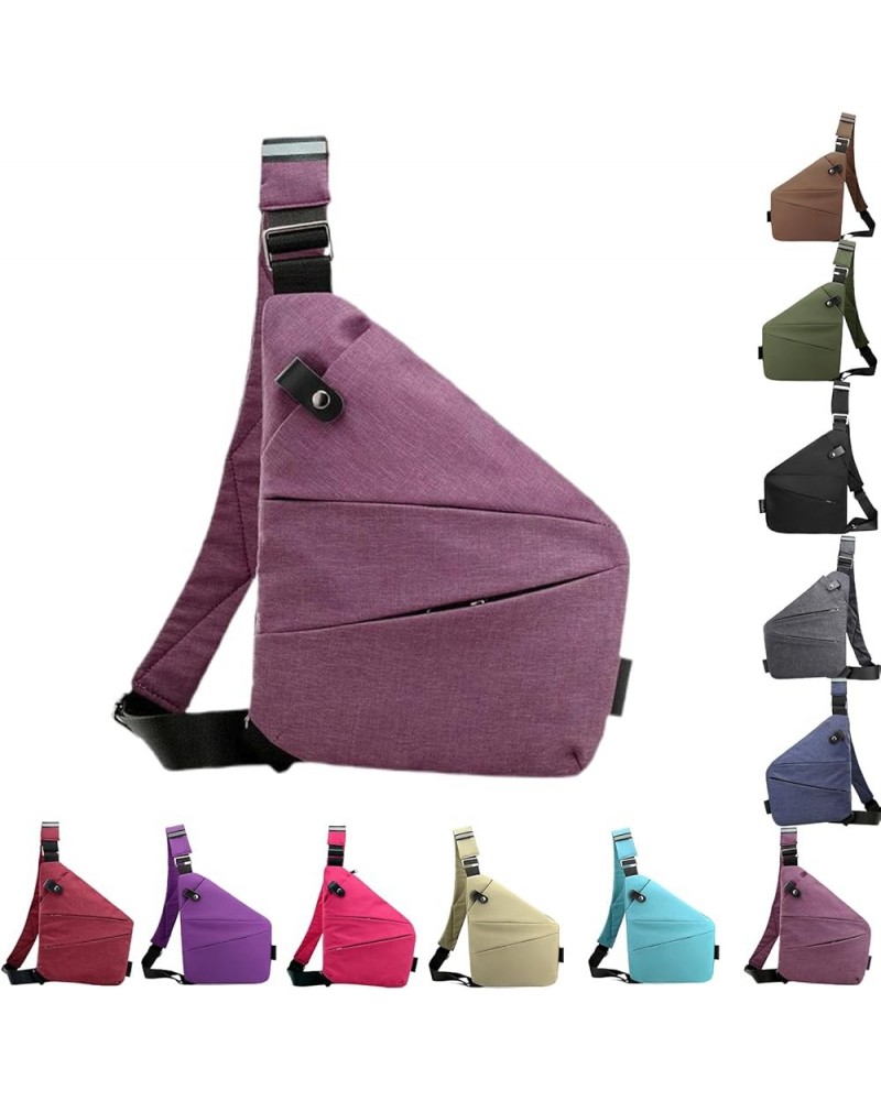 Wander Plus Anti Theft Travel Bag, Slim Sling Bag Cross Body Travel Bag, Landscaper Anti Theft Travel Bag Deep Purple $14.39 ...