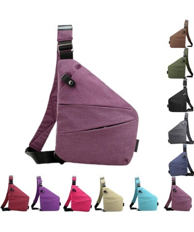 Wander Plus Anti Theft Travel Bag, Slim Sling Bag Cross Body Travel Bag, Landscaper Anti Theft Travel Bag Deep Purple $14.39 ...