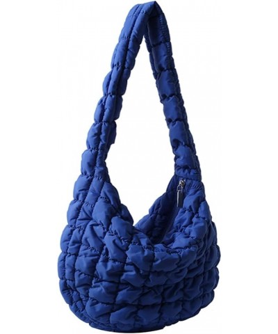 Ovda Quilted Tote Bag for Women Large Puffer Bag Puffy Bubble Tote Bag Quilted Padding Shoulder Bag A04-sapphire Blue-small $...