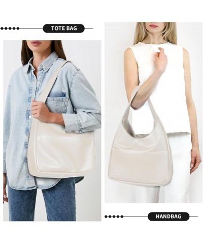 Leather Tote Bag for Women Shoulder Bag Retro Black Leather Hobo Bag Purse Casual Weekender Bag, Snap Closure A1-white $13.43...