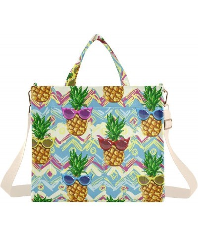 Corduroy Tote Bag for Women, Pineapple Flamingo Tote Bag Crossbody Hobo Handbag Shoulder Bag for Work Travel Tropical 113 $15...