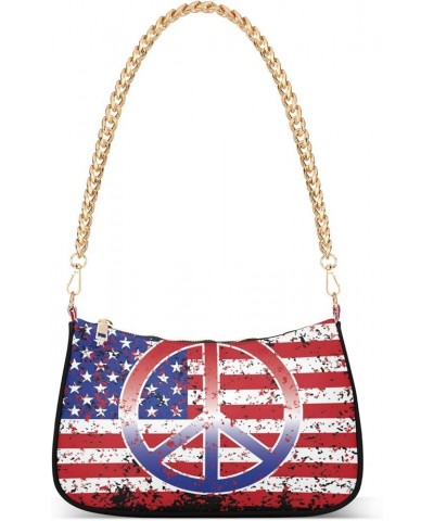 Shoulder Bags for Women American US Flag Independence Day Patriotic Hobo Tote Handbag Small Clutch Purse with Zipper Closure ...