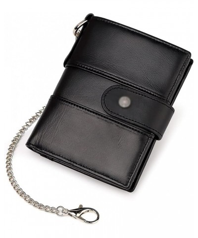 Men's Wallets Genuine Leather Men Wallet Coin Pouch Small Mini Card Holder Double Zipper Male Slim Walet Pocket (Color : Blac...