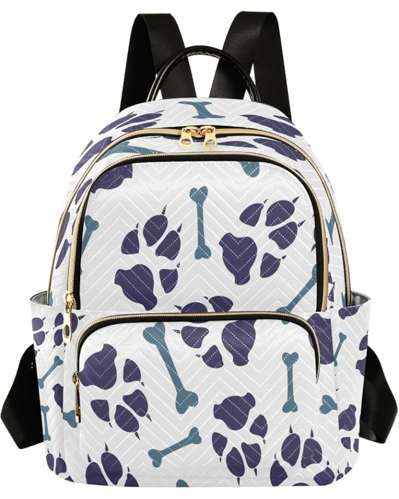 Colorful Dog Footprint Women Backpack Purse Ladies Fashion Shoulder Bag Daypack Travel Bag 10L Medium $18.89 Backpacks