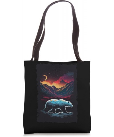 Polar Bear Retro Vintage Mountain Sunset Tote Bag $13.05 Totes