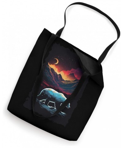 Polar Bear Retro Vintage Mountain Sunset Tote Bag $13.05 Totes