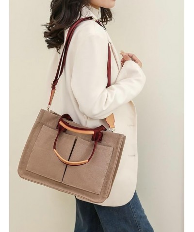 Corduroy Tote Handbags for Women Large Shoulder Crossbody Bag Casual Work Bags Hobo Messenger Bag Satchel with Multi-pocket C...