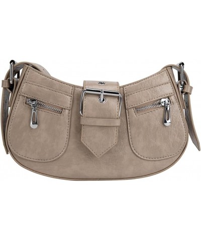 Purse for Women Punk Style Shoulder Bag Retro Leather Crossbody Bag with Adjustable Straps Handbags B199-khaki Color $20.99 S...