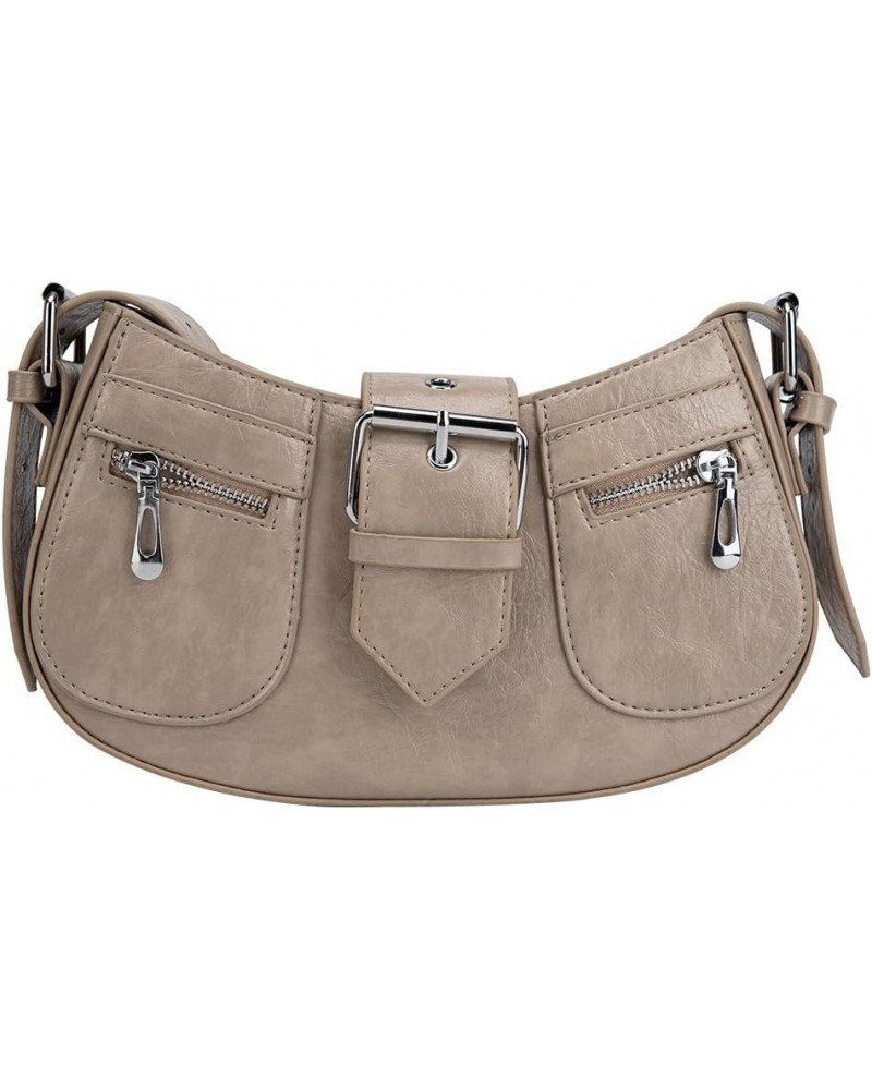 Purse for Women Punk Style Shoulder Bag Retro Leather Crossbody Bag with Adjustable Straps Handbags B199-khaki Color $20.99 S...