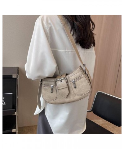 Purse for Women Punk Style Shoulder Bag Retro Leather Crossbody Bag with Adjustable Straps Handbags B199-khaki Color $20.99 S...