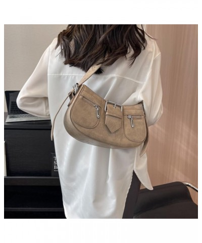 Purse for Women Punk Style Shoulder Bag Retro Leather Crossbody Bag with Adjustable Straps Handbags B199-khaki Color $20.99 S...