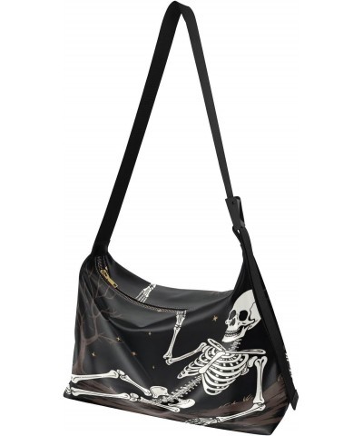 Lying Skull Faux Leather shoulder Bag Women's Soft Large Capacity Work Bag Shoulder Bag Travel Crossbody Purse -15×12in $18.8...