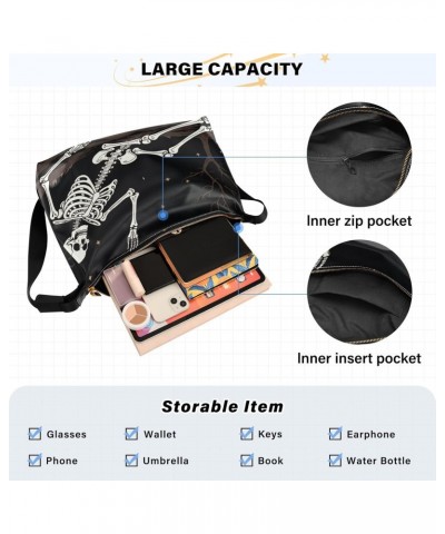 Lying Skull Faux Leather shoulder Bag Women's Soft Large Capacity Work Bag Shoulder Bag Travel Crossbody Purse -15×12in $18.8...