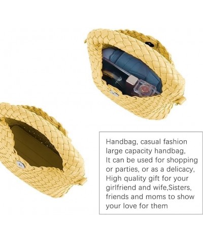 Women Woven Tote Small Crossbody Bag, Weave Quilted Purse Square Shoulder Bag Woven Handbag, Women Shoulder Bag Yellow $27.20...