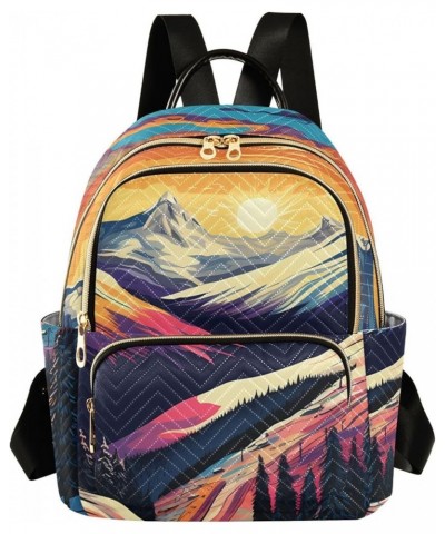 Colorful Sunset Rays Fashion Travel Backpack for Women Multi Pockets Lightweight Purse for Women-M Multicolor Medium $19.94 B...