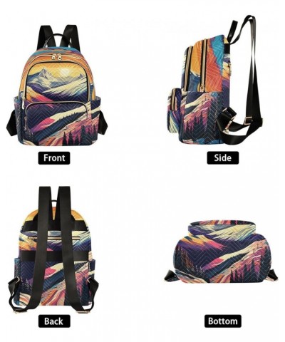 Colorful Sunset Rays Fashion Travel Backpack for Women Multi Pockets Lightweight Purse for Women-M Multicolor Medium $19.94 B...