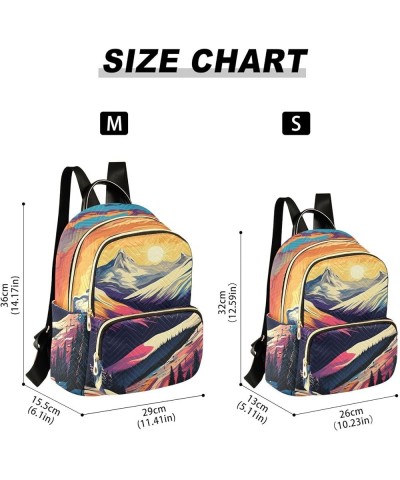 Colorful Sunset Rays Fashion Travel Backpack for Women Multi Pockets Lightweight Purse for Women-M Multicolor Medium $19.94 B...