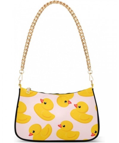 Women Chain Shoulder Purse Bag With Zipper Cute Duck Print, Lovely Hobo Tote Clutch Handbags with Chain Strap $16.73 Totes