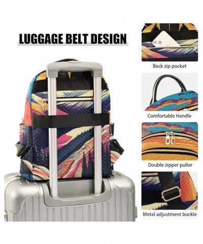 Colorful Sunset Rays Fashion Travel Backpack for Women Multi Pockets Lightweight Purse for Women-M Multicolor Medium $19.94 B...