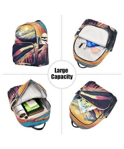 Colorful Sunset Rays Fashion Travel Backpack for Women Multi Pockets Lightweight Purse for Women-M Multicolor Medium $19.94 B...