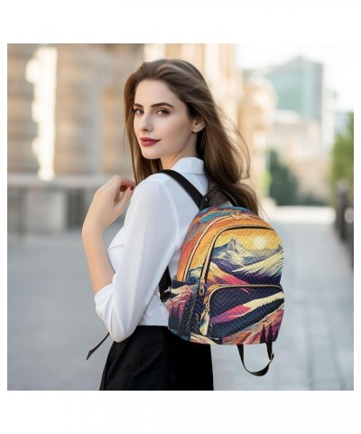 Colorful Sunset Rays Fashion Travel Backpack for Women Multi Pockets Lightweight Purse for Women-M Multicolor Medium $19.94 B...