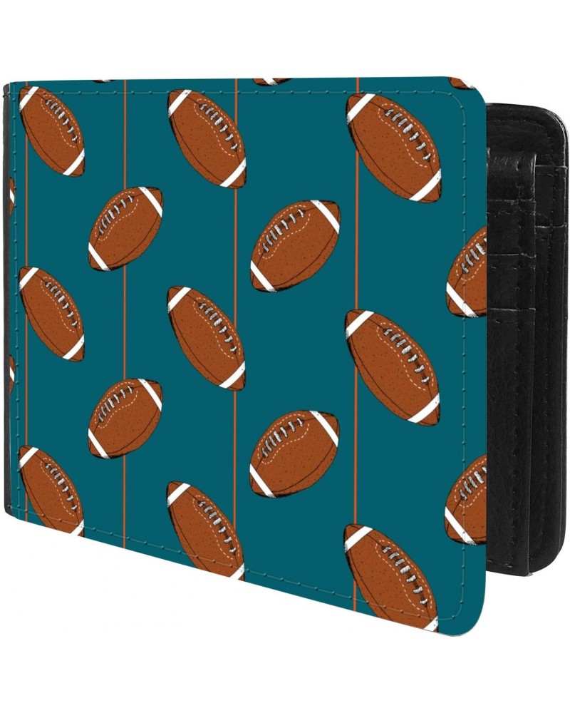 Unique Desige Pattern - American Football on Stripes, Slim Front Pocket Wallet Billfold RFID Blocking $8.96 Wallets