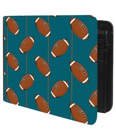 Unique Desige Pattern - American Football on Stripes, Slim Front Pocket Wallet Billfold RFID Blocking $8.96 Wallets