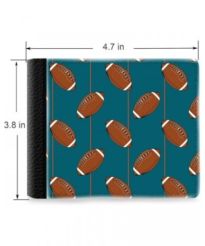 Unique Desige Pattern - American Football on Stripes, Slim Front Pocket Wallet Billfold RFID Blocking $8.96 Wallets