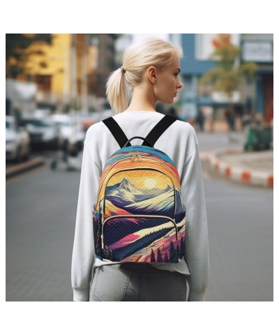 Colorful Sunset Rays Fashion Travel Backpack for Women Multi Pockets Lightweight Purse for Women-M Multicolor Medium $19.94 B...