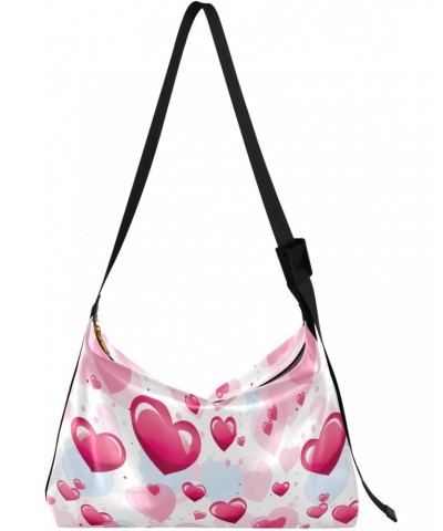 Valentine's Day Heart Pink Crossbody Bag for Women Men with Adjustable Strap PU Leather Shoulder Hobo Purse Bag 20851016 $13....