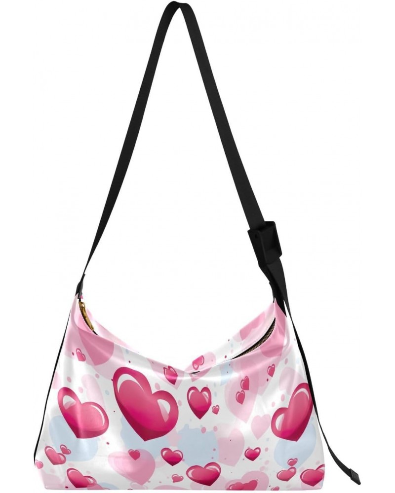 Valentine's Day Heart Pink Crossbody Bag for Women Men with Adjustable Strap PU Leather Shoulder Hobo Purse Bag 20851016 $13....