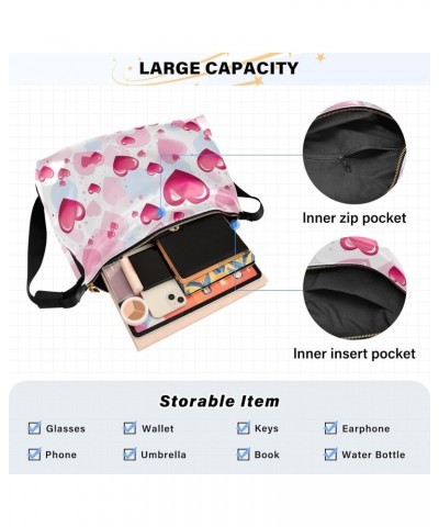 Valentine's Day Heart Pink Crossbody Bag for Women Men with Adjustable Strap PU Leather Shoulder Hobo Purse Bag 20851016 $13....