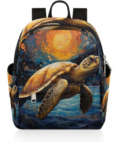 Turtle Pattern Small Backpack for Women Ladies Mini Backpack Travel Casual Backpack Purse Satchel Daypack $18.34 Backpacks