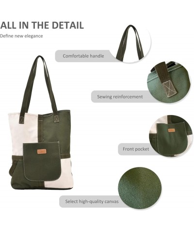 Canvas Handbags for Women Casual Shoulder Bag Large Tote Bag Contrast Hobo Bags Shopping Bag Black Brown $21.86 Totes