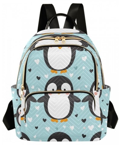 Penguin Heart Love Women Backpack Purse Ladies Fashion Shoulder Bag Daypack Travel Bag 10L Small $20.64 Backpacks