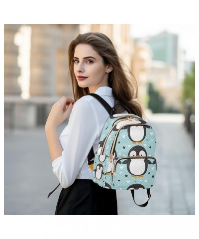 Penguin Heart Love Women Backpack Purse Ladies Fashion Shoulder Bag Daypack Travel Bag 10L Small $20.64 Backpacks