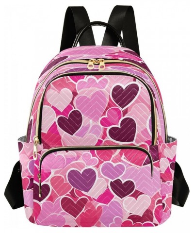 Valentine's Day Purple Pink Love Heart Women Backpack Purse Ladies Fashion Shoulder Bag Daypack Travel Bag 7.5L Medium $14.57...