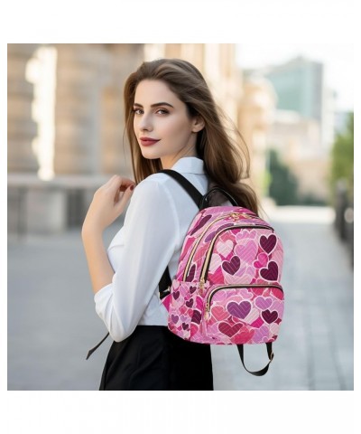 Valentine's Day Purple Pink Love Heart Women Backpack Purse Ladies Fashion Shoulder Bag Daypack Travel Bag 7.5L Medium $14.57...