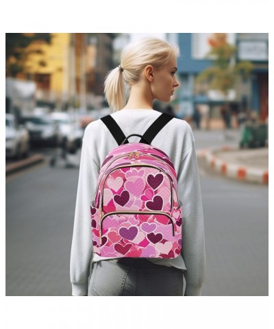 Valentine's Day Purple Pink Love Heart Women Backpack Purse Ladies Fashion Shoulder Bag Daypack Travel Bag 7.5L Medium $14.57...