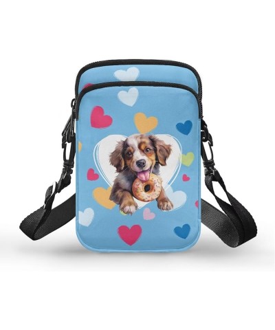 Crossbody Bag for Women Men Shoulder Bag with Double Pockets Cell Phone Wallet Purse Chest Bag Cute Dog $12.75 Crossbody Bags