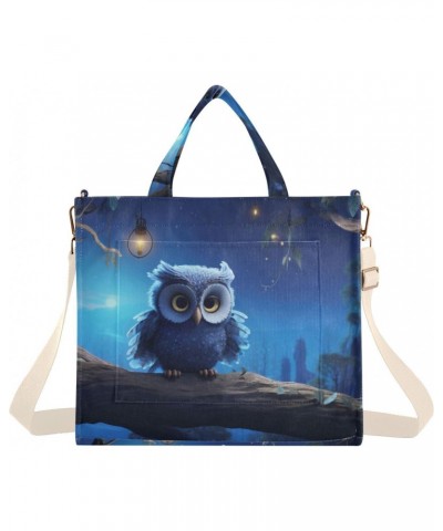 Tote Bag A Cartoony Owl Trendy Corduroy Bag Crossbody Bag with Zipper and Magnetic Clasp $14.16 Totes