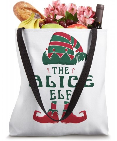 The Alice Elf Pajama for Funny Christmas Holiday Party Tote Bag $15.48 Totes