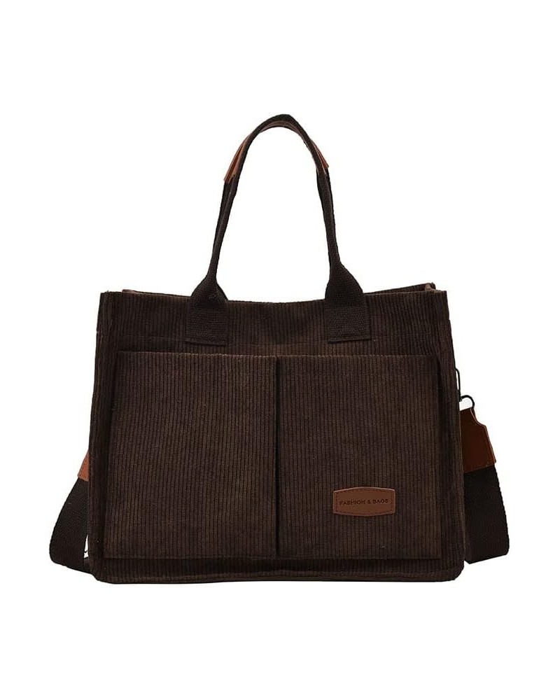 Corduroy Tote Bag Aesthetic Tote Bag Aesthetic Corduroy Crossbody Bags for Women Casual Work Crossbody Tote (Beige) Brown $13...