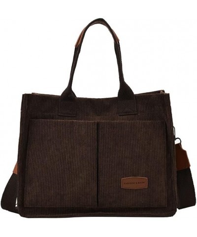 Corduroy Tote Bag Aesthetic Tote Bag Aesthetic Corduroy Crossbody Bags for Women Casual Work Crossbody Tote (Beige) Brown $13...