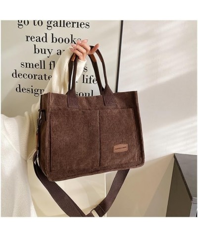 Corduroy Tote Bag Aesthetic Tote Bag Aesthetic Corduroy Crossbody Bags for Women Casual Work Crossbody Tote (Beige) Brown $13...