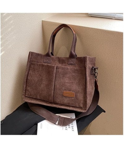 Corduroy Tote Bag Aesthetic Tote Bag Aesthetic Corduroy Crossbody Bags for Women Casual Work Crossbody Tote (Beige) Brown $13...