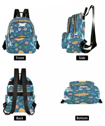 Tropical Shark Women Backpack Purse Travel Daypack Shoulder Bag $14.00 Backpacks